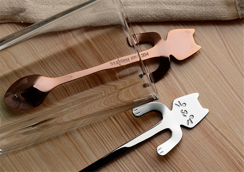 Stainless Steel Coffee Spoon Lovely Cute Cat Shape Teaspoon Dessert Snack Scoop Ice Cream Mini Spoons Tableware Kitchen Tools Stainless Steel Coffee Spoon Lovely Cute Cat Shape Teaspoon Dessert Snack Scoop Ice Cream Mini Spoons Tableware Kitchen Tools