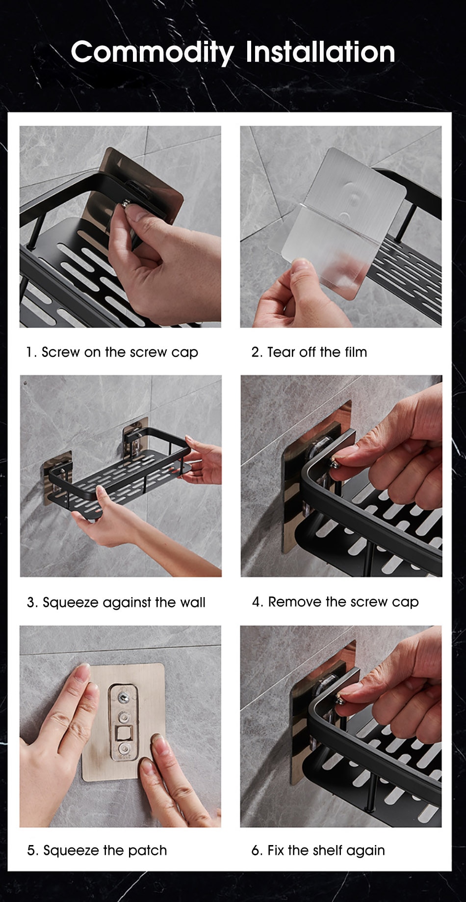 Bathroom Shelves No-drill Wall Mount Corner Shelf Shower Storage Rack Holder for WC Shampoo Organizer Bathroom Accessories Bathroom Shelves No-drill Wall Mount Corner Shelf Shower Storage Rack Holder for WC Shampoo Organizer Bathroom Accessories