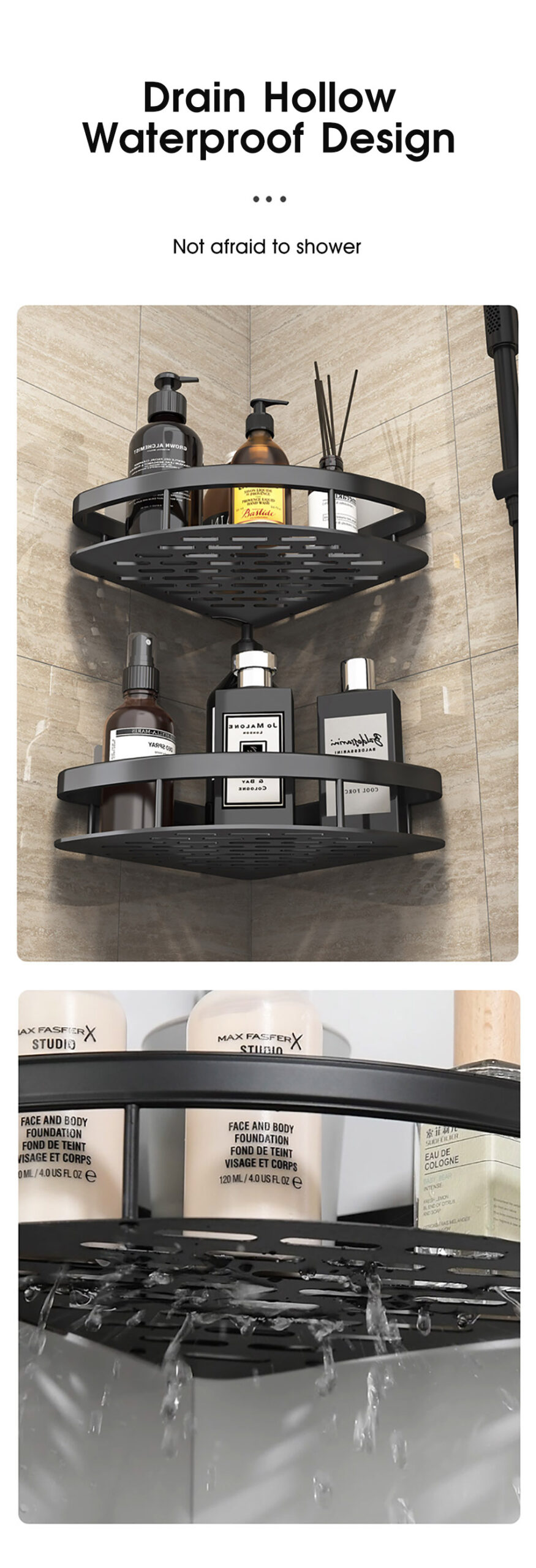 Bathroom Shelves No-drill Wall Mount Corner Shelf Shower Storage Rack Holder for WC Shampoo Organizer Bathroom Accessories Bathroom Shelves No-drill Wall Mount Corner Shelf Shower Storage Rack Holder for WC Shampoo Organizer Bathroom Accessories
