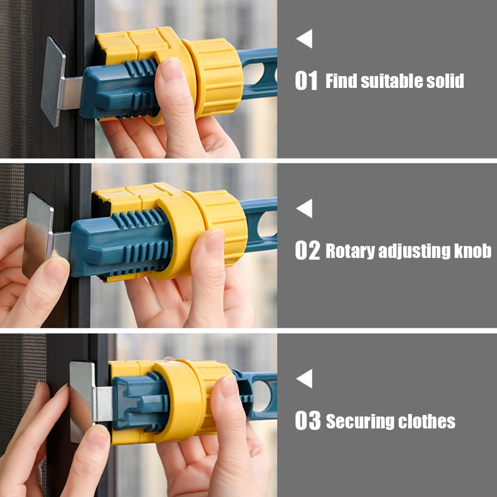 Indoor 8 Holes Clothes Hanger Window Frame Drying Rack Balcony Laundry Hanging For Home Practical Organizers Laundry Dryer