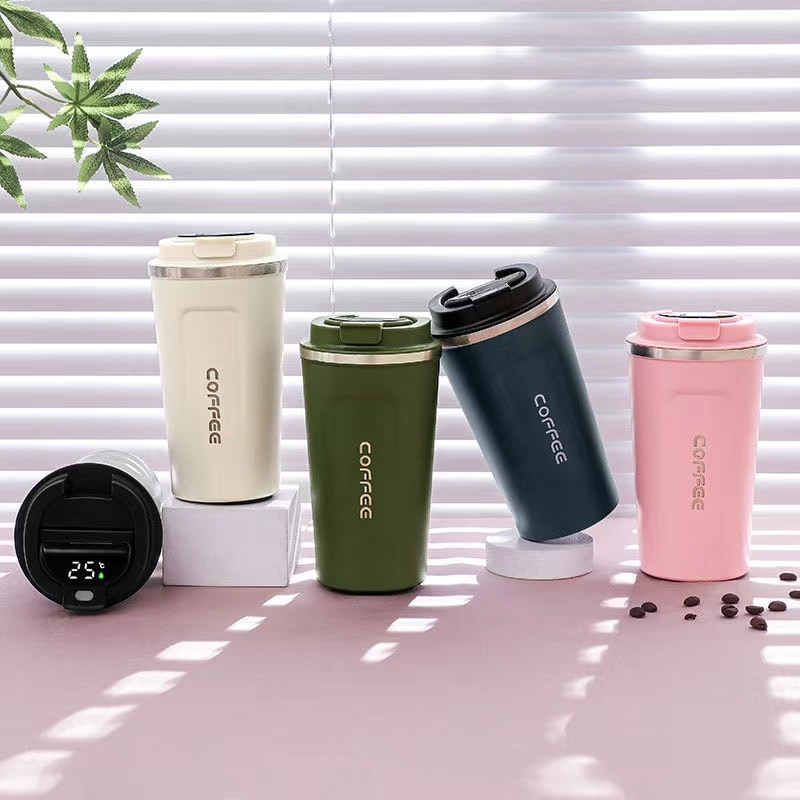 Stainless Steel Coffee Mug Tumbler Smart Travel Thermos Cup Temperature Display Insulated Car Water Cup Portable Vacuum Flasks Stainless Steel Coffee Mug Tumbler Smart Travel Thermos Cup Temperature Display Insulated Car Water Cup Portable Vacuum Flasks