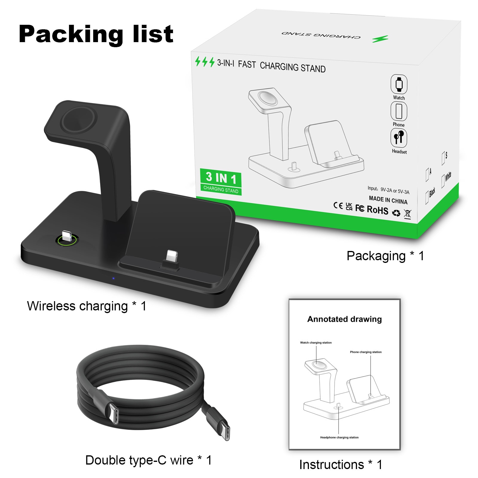 3 in 1 Wireless Charger Stand for Apple Watch Airpods Pro Multiple Devices Fast Charging for iPhone 14 13 12 11 XS XR X 8 7 Plus 3 in 1 Wireless Charger Stand for Apple Watch Airpods Pro Multiple Devices Fast Charging for iPhone 14 13 12 11 XS XR X 8 7 Plus