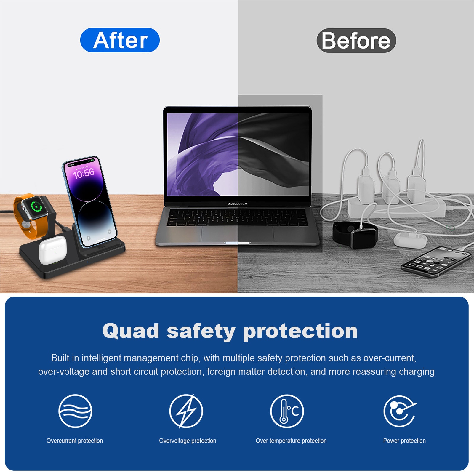 3 in 1 Wireless Charger Stand for Apple Watch Airpods Pro Multiple Devices Fast Charging for iPhone 14 13 12 11 XS XR X 8 7 Plus 3 in 1 Wireless Charger Stand for Apple Watch Airpods Pro Multiple Devices Fast Charging for iPhone 14 13 12 11 XS XR X 8 7 Plus