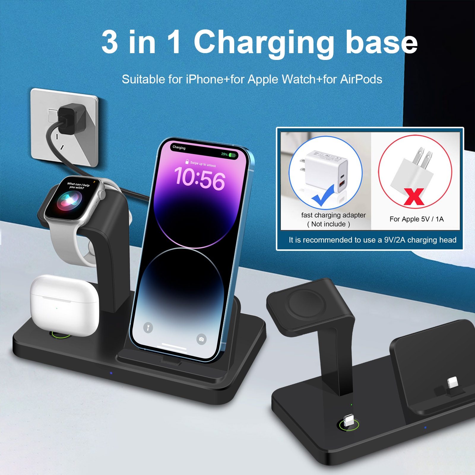 3 in 1 Wireless Charger Stand for Apple Watch Airpods Pro Multiple Devices Fast Charging for iPhone 14 13 12 11 XS XR X 8 7 Plus 3 in 1 Wireless Charger Stand for Apple Watch Airpods Pro Multiple Devices Fast Charging for iPhone 14 13 12 11 XS XR X 8 7 Plus