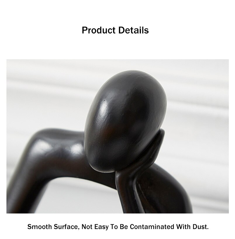 Nordic Home Decoration Abstract Thinker Statue Miniature Resin Sculpture Figurines for Interior Office Desk Accessories