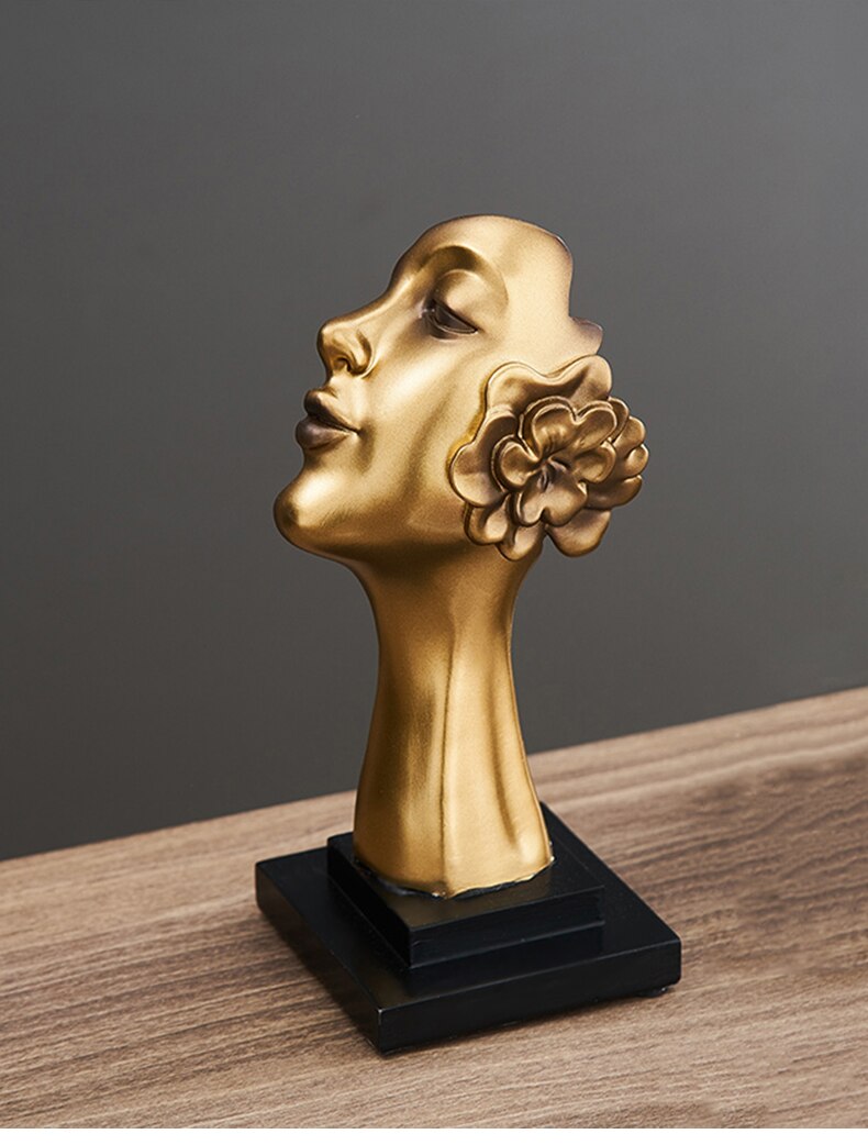 Abstract Face Statue Sculptures and Figurines Decoration Nodic Home Decor Luxury Living Room Decoration Figurines for Interior