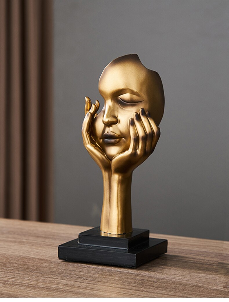 Abstract Face Statue Sculptures and Figurines Decoration Nodic Home Decor Luxury Living Room Decoration Figurines for Interior