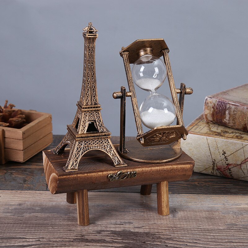 Vintage Hourglass Sand Timer Home Decor Rotating Metal Sandglass Sand Clock Office Desk Accessories Household Items Hourglass