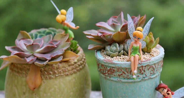 Flower Fairy Flying Wing Family Miniature Artificial Garden Decoration Home Decoration Crafts Succulents Decoration
