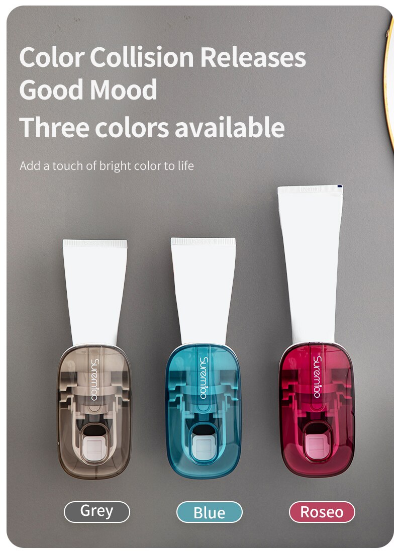 1 PCS Automatic Toothpaste Dispenser Bathroom Accessories Wall Mount Lazy Toothpaste Squeezer Toothbrush Holder 1 PCS Automatic Toothpaste Dispenser Bathroom Accessories Wall Mount Lazy Toothpaste Squeezer Toothbrush Holder