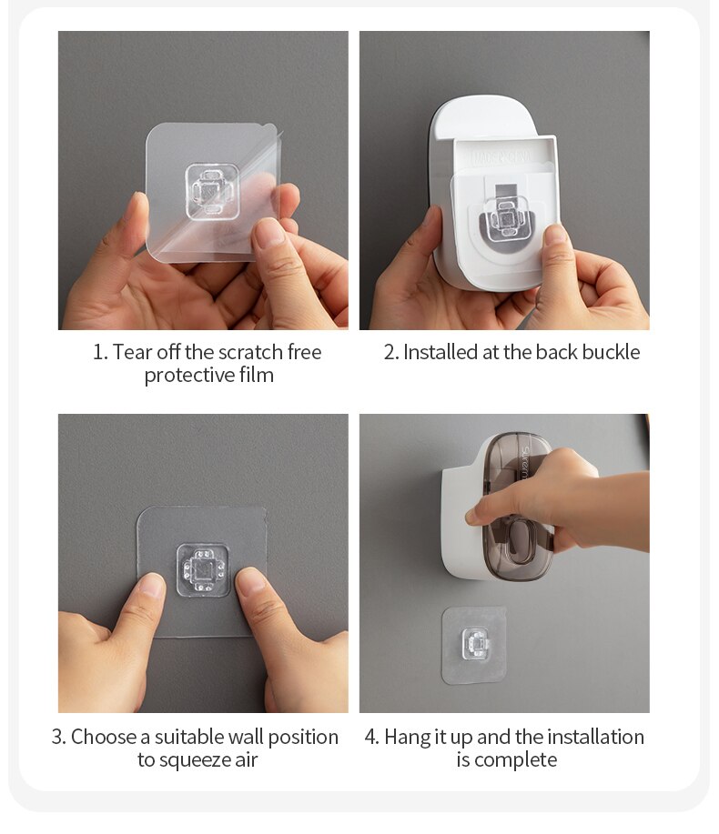 1 PCS Automatic Toothpaste Dispenser Bathroom Accessories Wall Mount Lazy Toothpaste Squeezer Toothbrush Holder 1 PCS Automatic Toothpaste Dispenser Bathroom Accessories Wall Mount Lazy Toothpaste Squeezer Toothbrush Holder