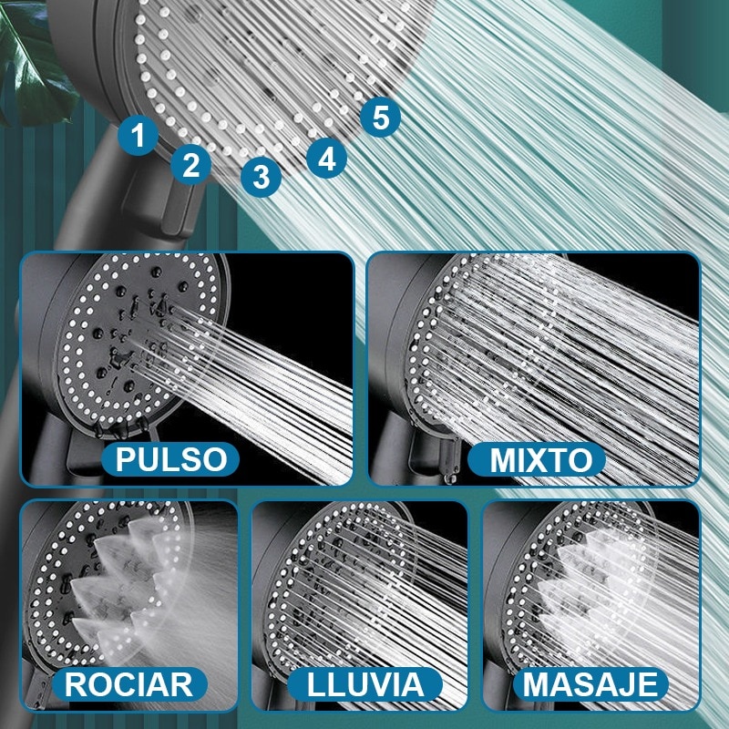 6 Mode Shower Head Water Saving Adjustable High Pressure Shower One-Key Stop Water Massage Eco Shower Bathroom Accessories 6 Mode Shower Head Water Saving Adjustable High Pressure Shower One-Key Stop Water Massage Eco Shower Bathroom Accessories