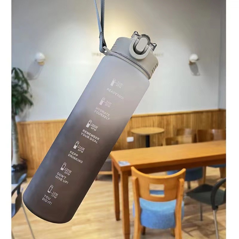 1L Large Straw Water Bottle for Girls Plastic Frosted Water Cup Portable Sports Bottle with Time Mark Outdoor Fitness Water Jug 1L Large Straw Water Bottle for Girls Plastic Frosted Water Cup Portable Sports Bottle with Time Mark Outdoor Fitness Water Jug