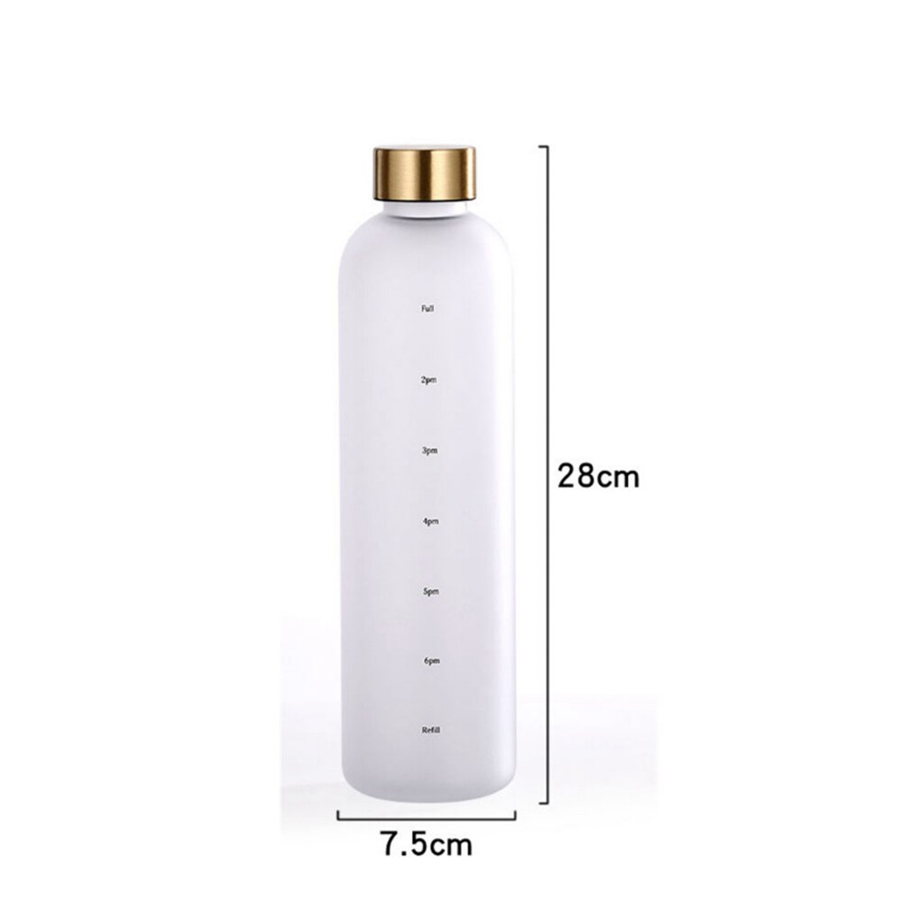 1L Motivational Plastic Water Bottle with Time Marker 32 OZ Large Capacity Leakproof Drink Bottle Travel Gym Sport Water Bottles