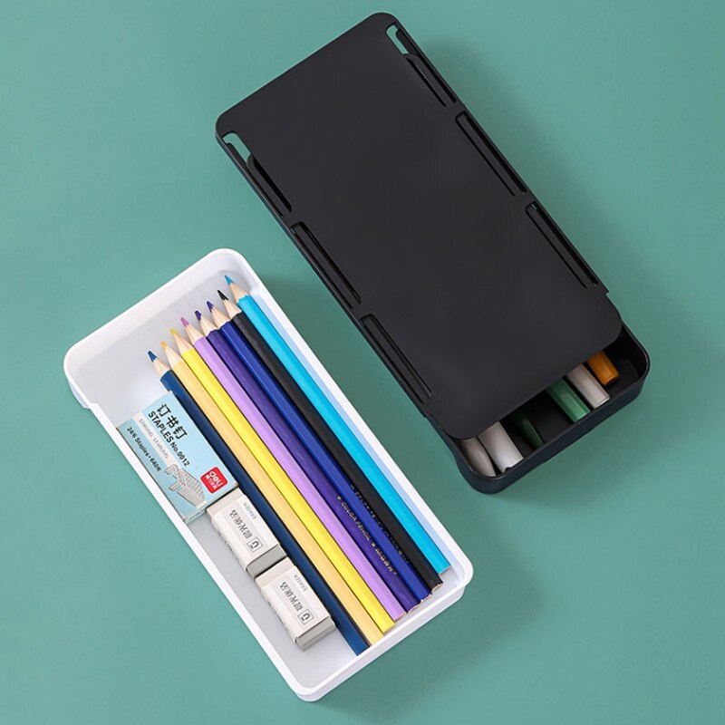Self-Adhesive Hidden Storage Box Desk Storage Drawer Plastic Table Storage Holder Simple Sundries Cosmetics Stationery Organizer