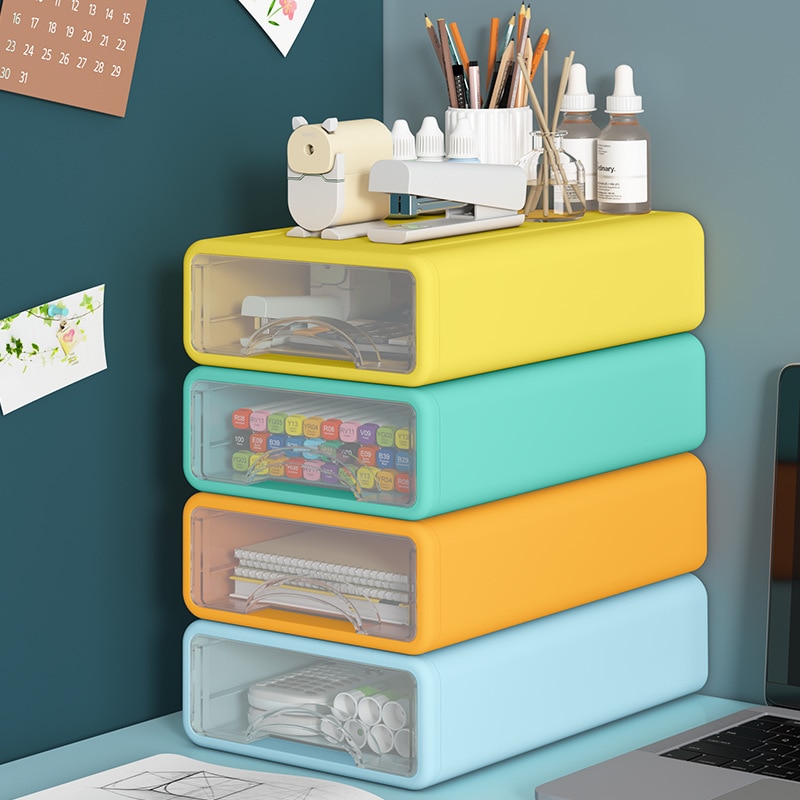 Storage box desktop shelf drawer type multi-layer office storage box storage box desk storage and organization