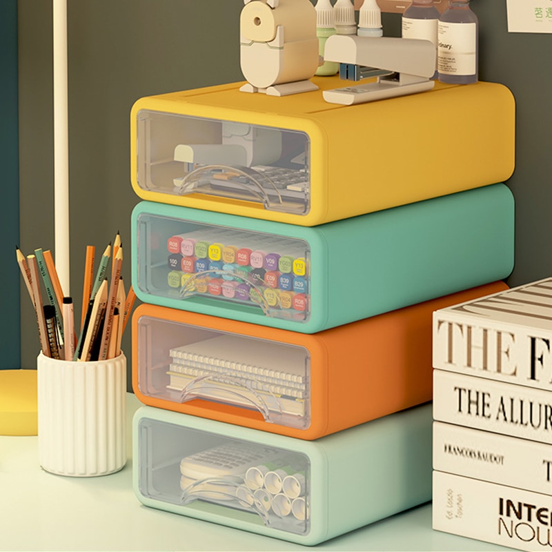Storage box desktop shelf drawer type multi-layer office storage box storage box desk storage and organization