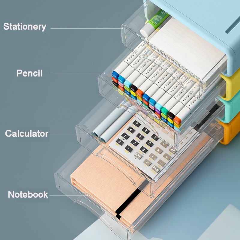 Storage box desktop shelf drawer type multi-layer office storage box storage box desk storage and organization