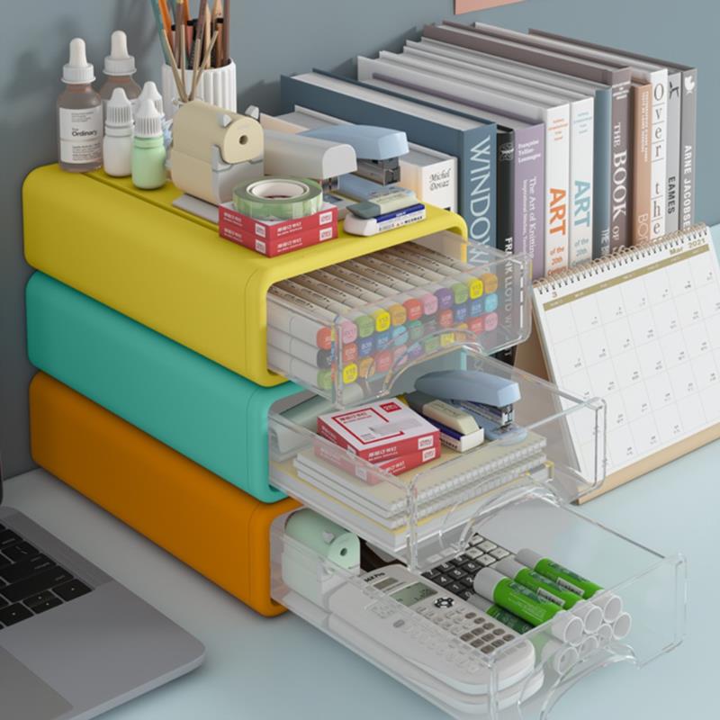 Storage box desktop shelf drawer type multi-layer office storage box storage box desk storage and organization