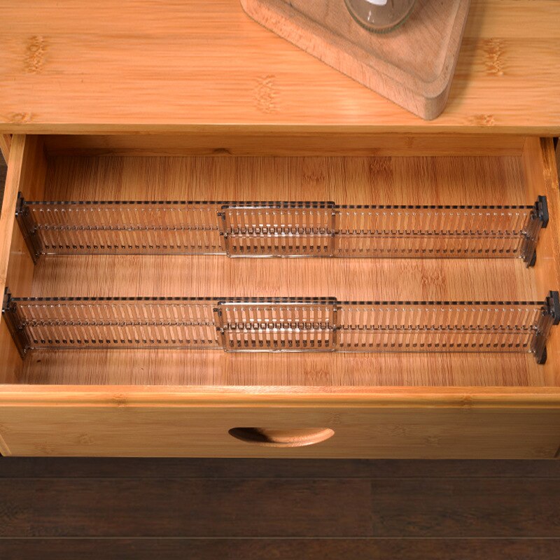 2pcs/set Adjustable Storage Drawers Divider Partition Retractable Plastic Clapboard Drawer Household Closet Punch-free Separator