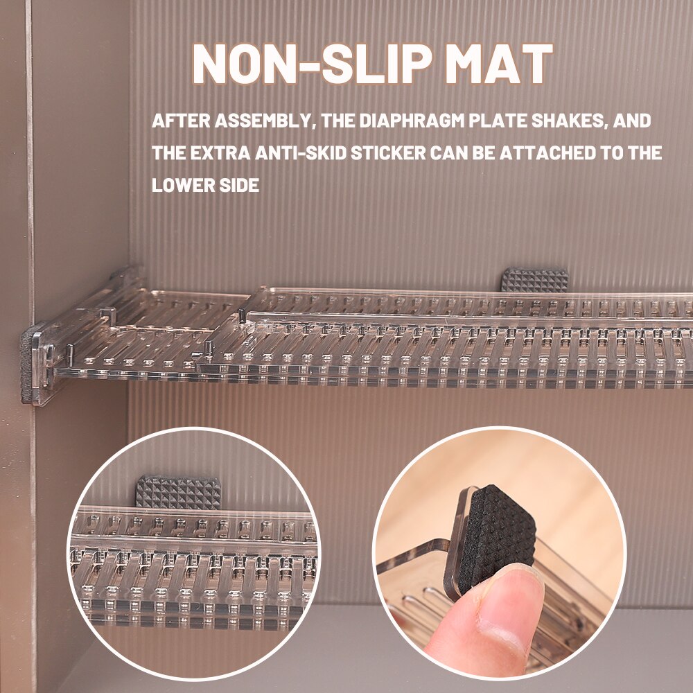 2pcs/set Adjustable Storage Drawers Divider Partition Retractable Plastic Clapboard Drawer Household Closet Punch-free Separator