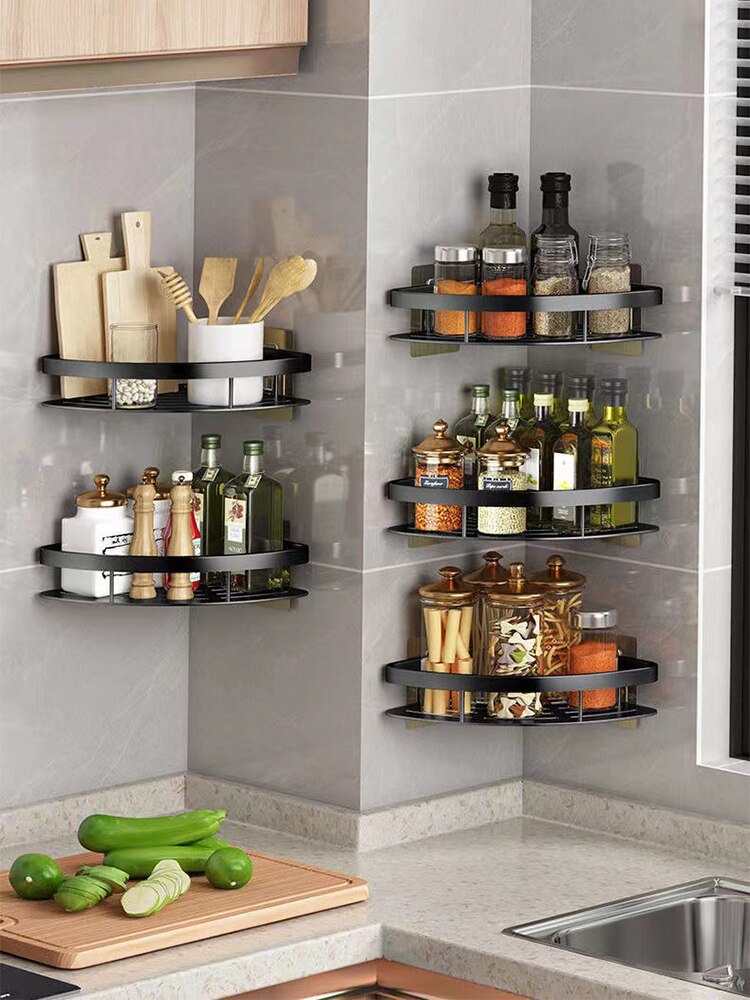 Bathroom Shelf Aluminum Alloy Shampoo Rack Makeup Storage Organizer Shower Shelf Bathroom Accessories No Drill Wall Corner Shelf Bathroom Shelf Aluminum Alloy Shampoo Rack Makeup Storage Organizer Shower Shelf Bathroom Accessories No Drill Wall Corner Shelf