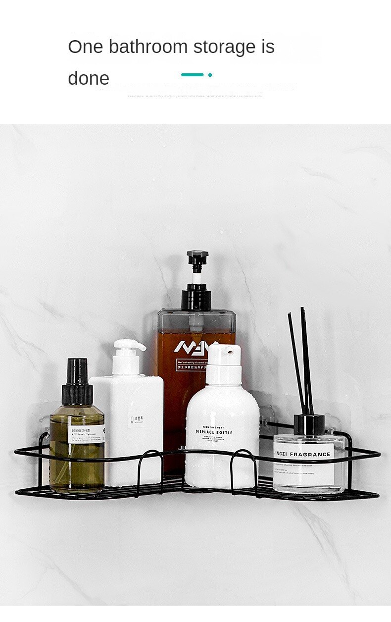 Bathroom Corner Storage Shelves Wall Mounted Rack Shampoo Holder Iron Shower Drain Basket Punch-Free Organizer Bath Accessories Bathroom Corner Storage Shelves Wall Mounted Rack Shampoo Holder Iron Shower Drain Basket Punch-Free Organizer Bath Accessories