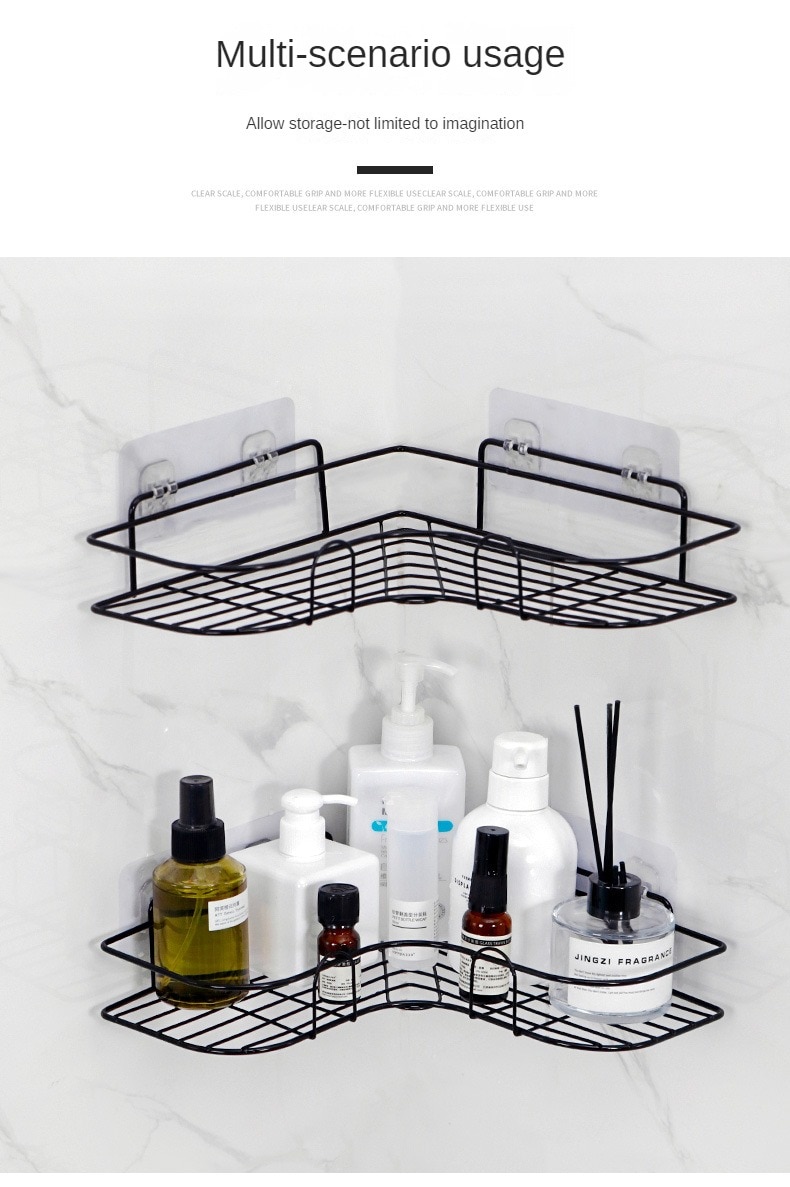Bathroom Corner Storage Shelves Wall Mounted Rack Shampoo Holder Iron Shower Drain Basket Punch-Free Organizer Bath Accessories Bathroom Corner Storage Shelves Wall Mounted Rack Shampoo Holder Iron Shower Drain Basket Punch-Free Organizer Bath Accessories
