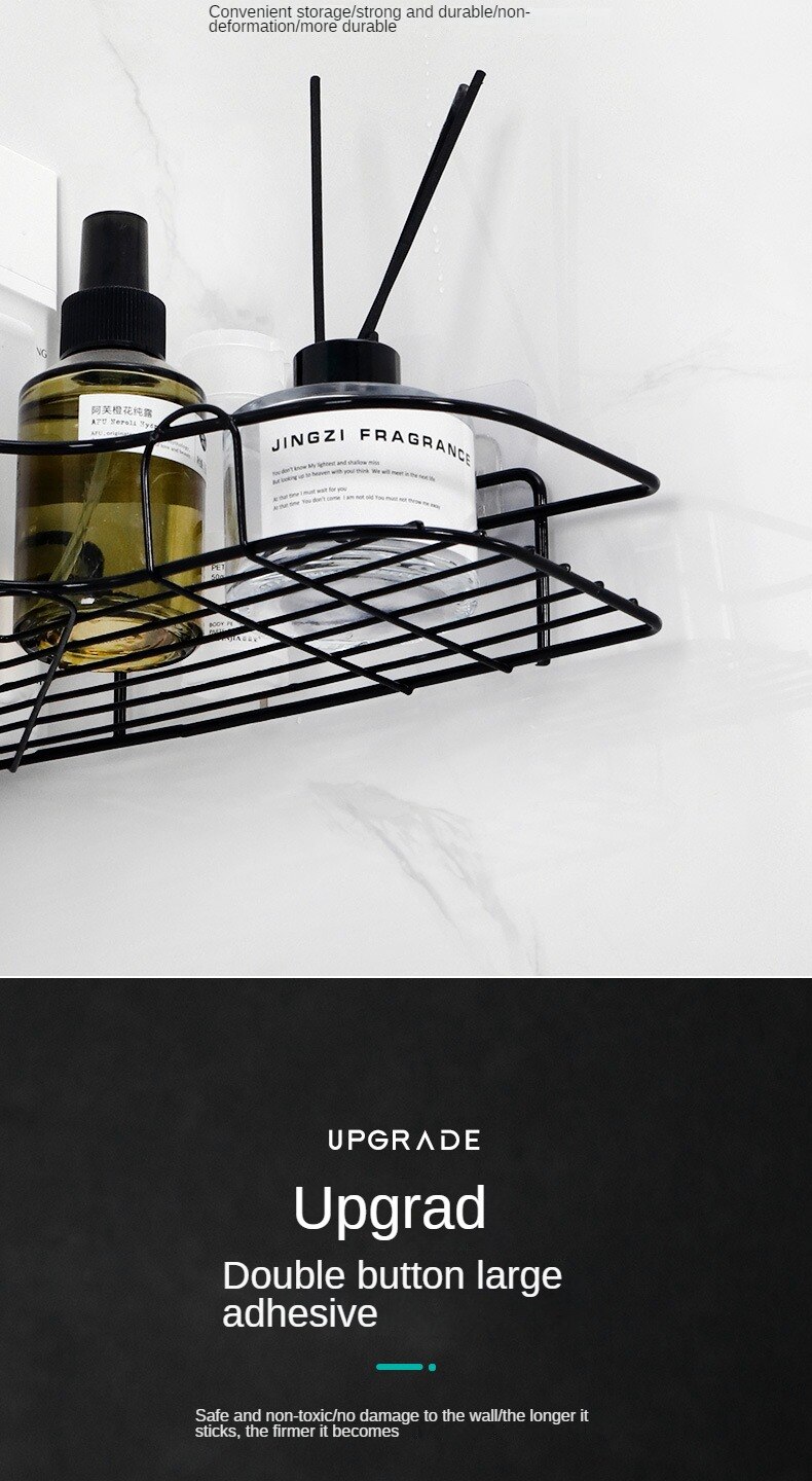 Bathroom Corner Storage Shelves Wall Mounted Rack Shampoo Holder Iron Shower Drain Basket Punch-Free Organizer Bath Accessories Bathroom Corner Storage Shelves Wall Mounted Rack Shampoo Holder Iron Shower Drain Basket Punch-Free Organizer Bath Accessories