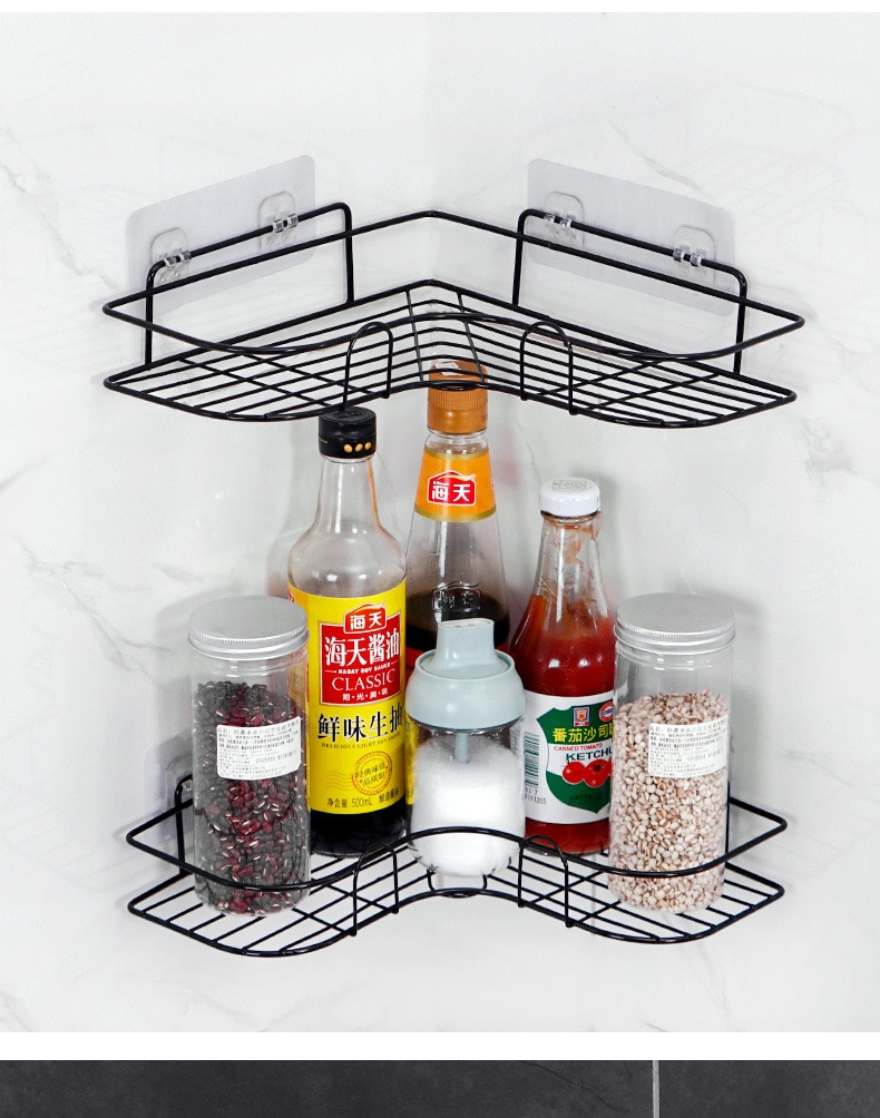 Bathroom Corner Storage Shelves Wall Mounted Rack Shampoo Holder Iron Shower Drain Basket Punch-Free Organizer Bath Accessories Bathroom Corner Storage Shelves Wall Mounted Rack Shampoo Holder Iron Shower Drain Basket Punch-Free Organizer Bath Accessories