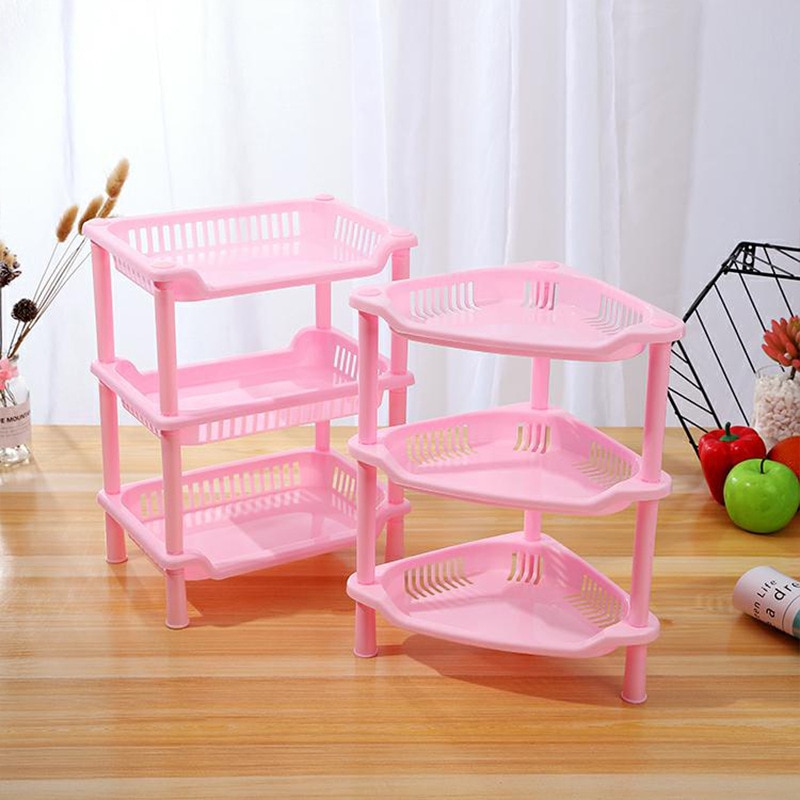 3 Layer Bathroom Shelf Organizer Corner Storage Rack Self Shower Caddy Kitchen Spice Rack Seasoning Bottle Holder Home Organizer