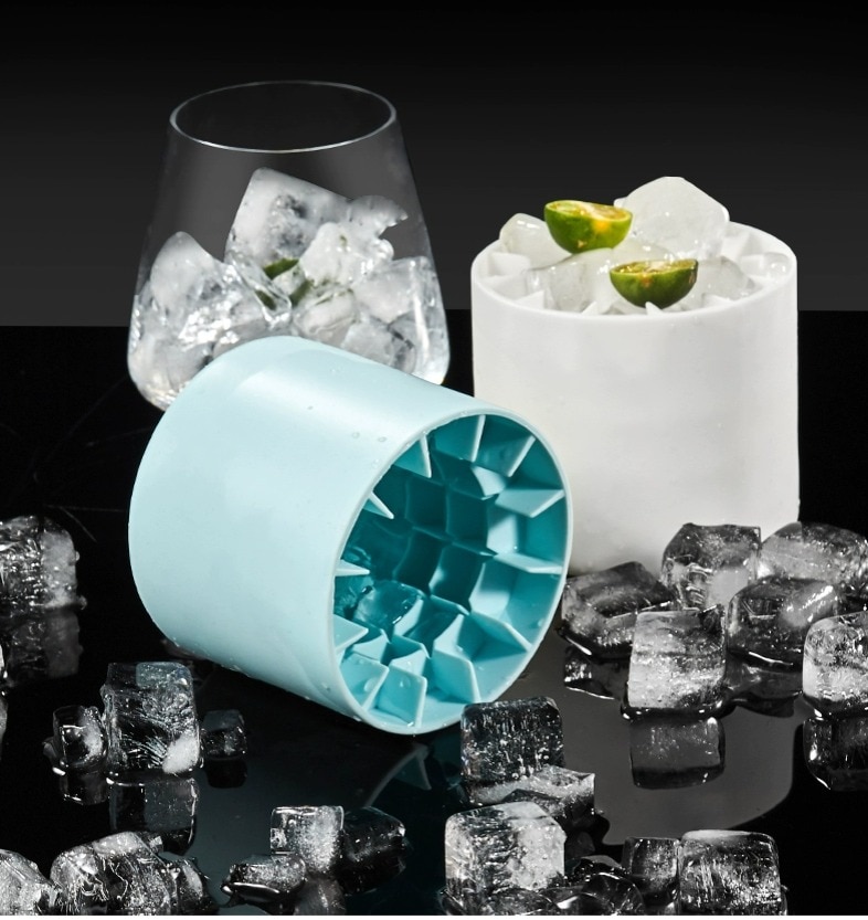Ice Bucket Cup Mold Ice Cubes Tray Food Grade Quickly Freeze Silicone Ice Maker Creative Design Ice Bucket Whiskey Beer Maker