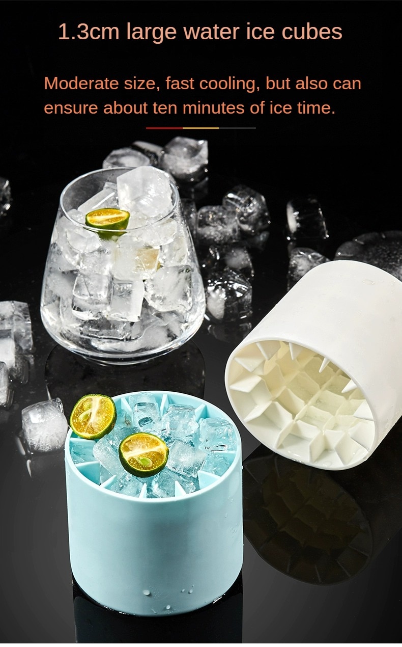 Ice Bucket Cup Mold Ice Cubes Tray Food Grade Quickly Freeze Silicone Ice Maker Creative Design Ice Bucket Whiskey Beer Maker
