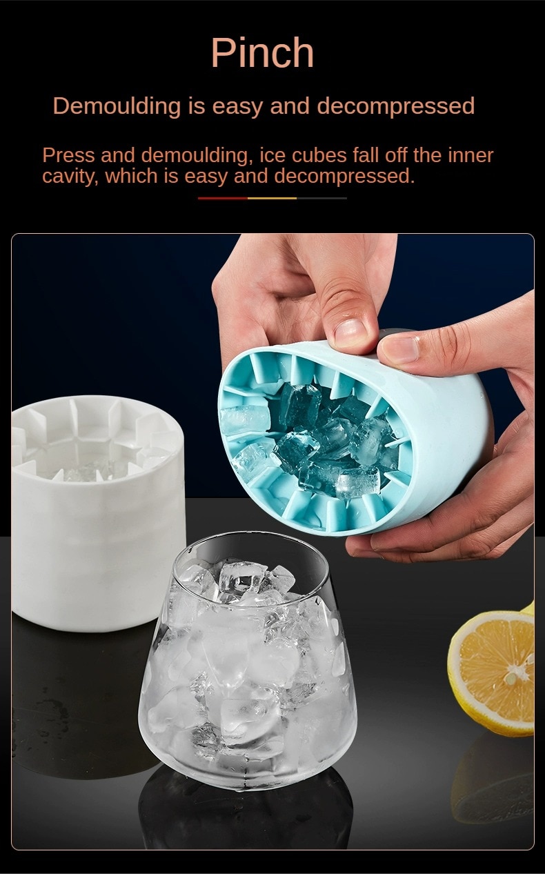 Ice Bucket Cup Mold Ice Cubes Tray Food Grade Quickly Freeze Silicone Ice Maker Creative Design Ice Bucket Whiskey Beer Maker