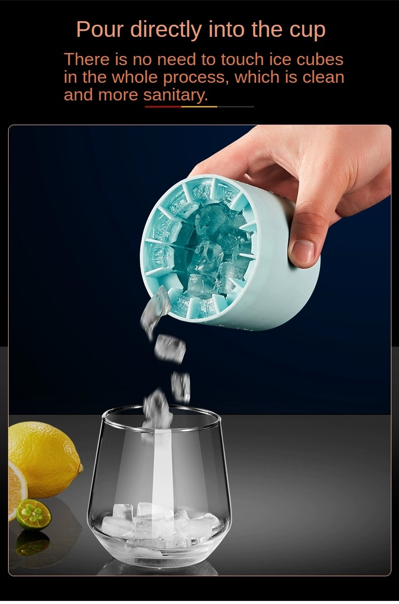 Ice Bucket Cup Mold Ice Cubes Tray Food Grade Quickly Freeze Silicone Ice Maker Creative Design Ice Bucket Whiskey Beer Maker