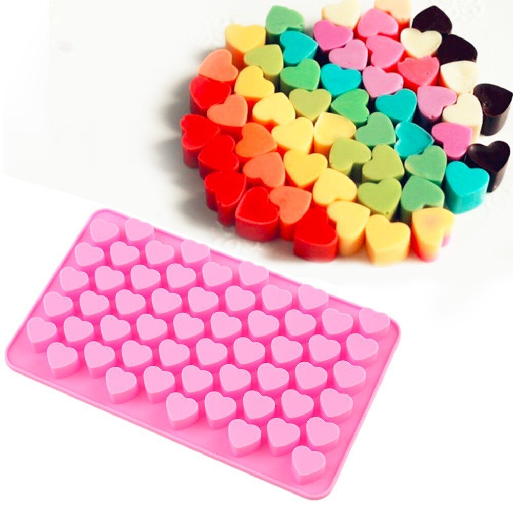55 Small Heart Shaped Silicone Cake Mold Heart Chocolate Pastry Molds DIY Baking Decoration Kitchen Ice Cube Crystal Epoxy Mould
