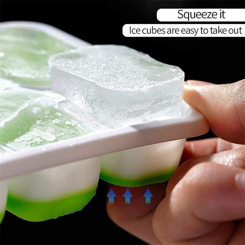 Ice Cube Tray Silicone Ice Cube Maker Ice Molds Silicone With Lid For Kitchen Accessories Juice Mold cubetera hielo silicona