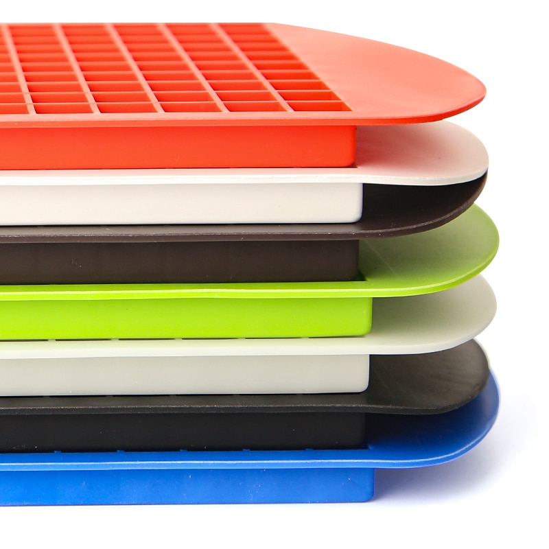 160 Grid Mini Silicone Ice Tray Ice Cubes Foldable Ice Mold Ice Breaker Ice Grid Tray Small Square Mold Ice Maker Silicone Mold