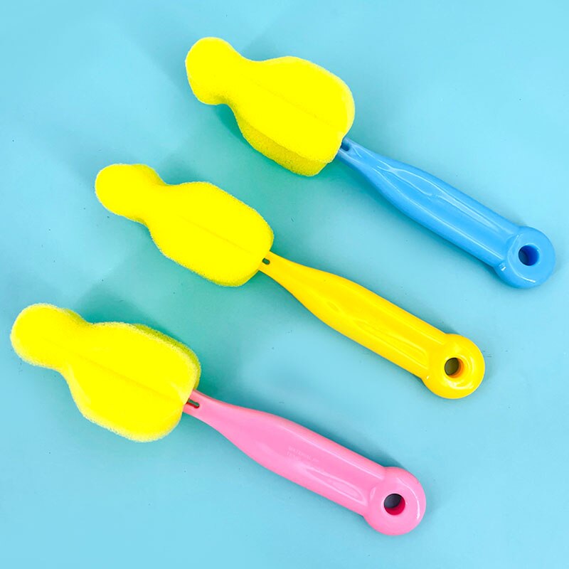 5pcs/lot Bottle Brush 360 Degree Rotation Baby Pacifier Cup Nipple Cleaning Brushes Set Handheld Soft Head Food Grade Watering