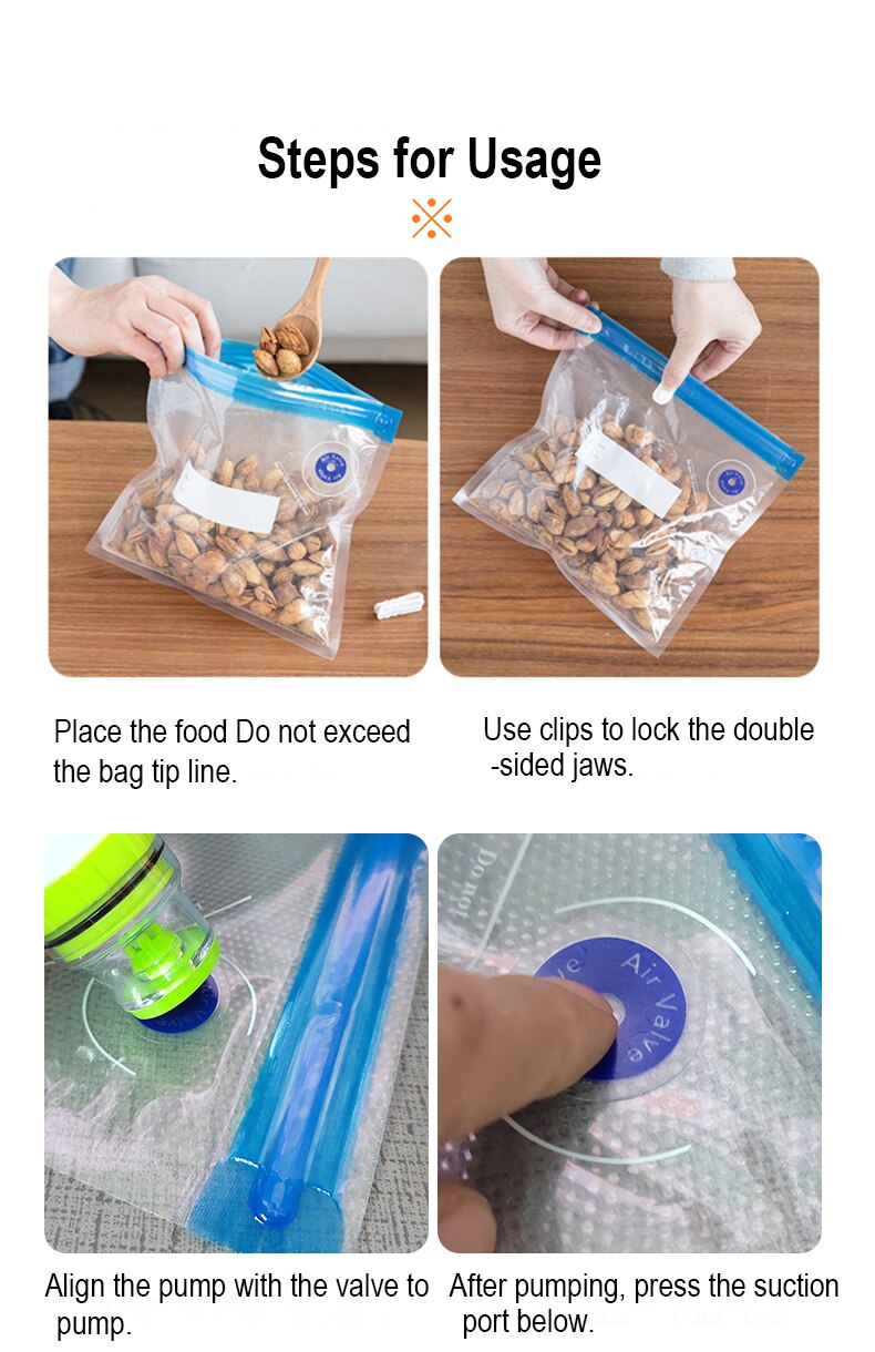 5/10pcs Vacuum Bags for Food Vacuum Sealer Food Fresh Long Keeping 22*21cm/26*28cm Food Packer Bags Vacuum Zipper Bags