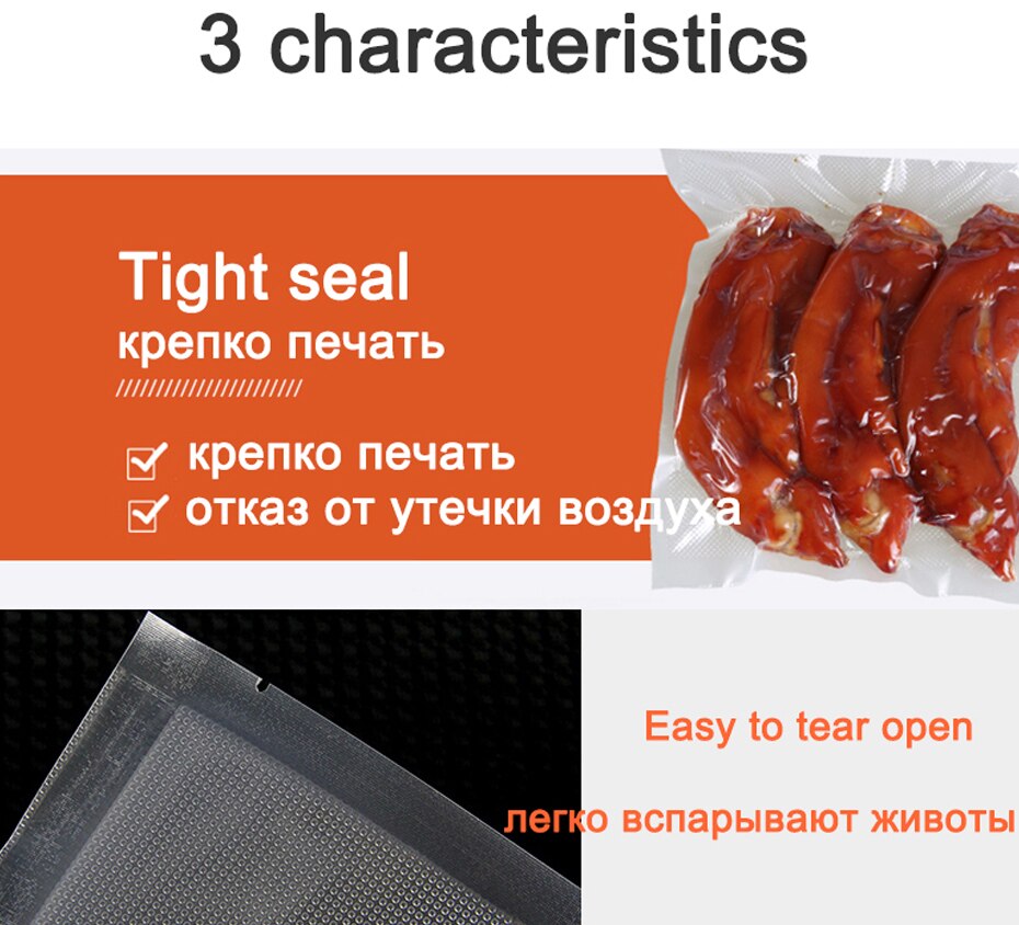 Vacuum Food Sealer Rolls,Thicken Reusable Food Storage Bags, BPA-Free Vacuum Seal Bags, for All Vaccum Food Sealer Machines