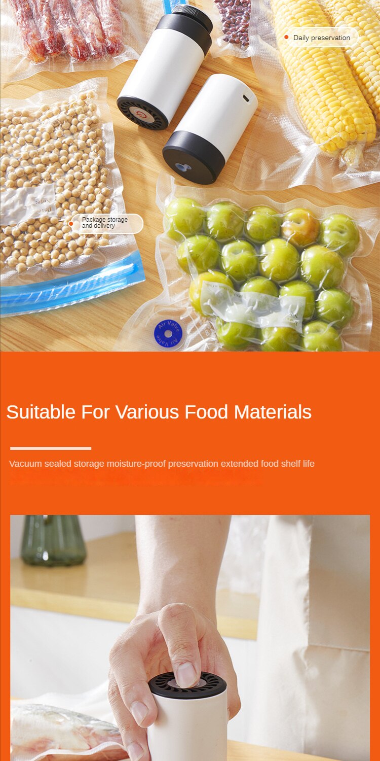 Handheld Food Vacuum Sealer Packaging Machine Film Container USB Sealer Vacuum Packer With 5 or 10pcs Vacuum Zipper Bags Handheld Food Vacuum Sealer Packaging Machine Film Container USB Sealer Vacuum Packer With 5 or 10pcs Vacuum Zipper Bags