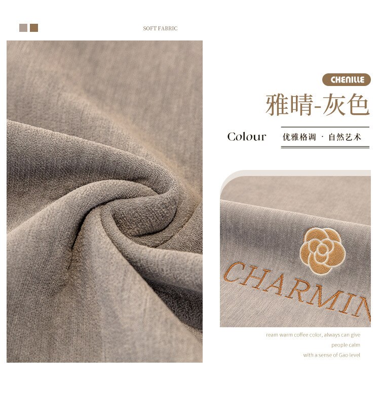 European Chenille Plush Sofa Towel Cover Solid Color Thicken Quilted Sofa Covers Non-slip Couch Cushion for Living Room Decor