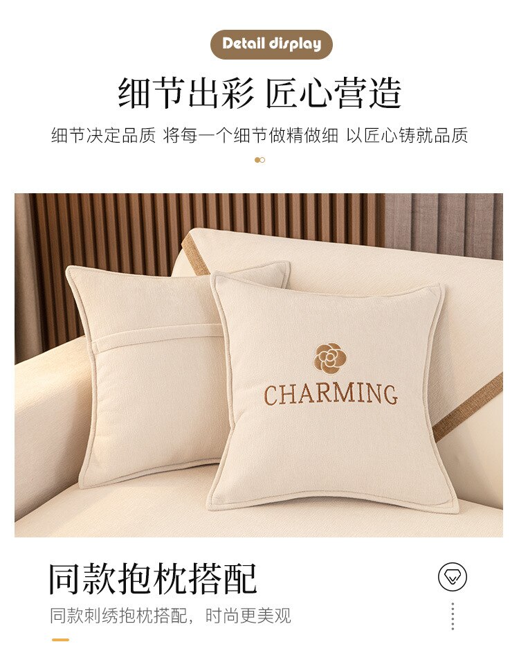 European Chenille Plush Sofa Towel Cover Solid Color Thicken Quilted Sofa Covers Non-slip Couch Cushion for Living Room Decor