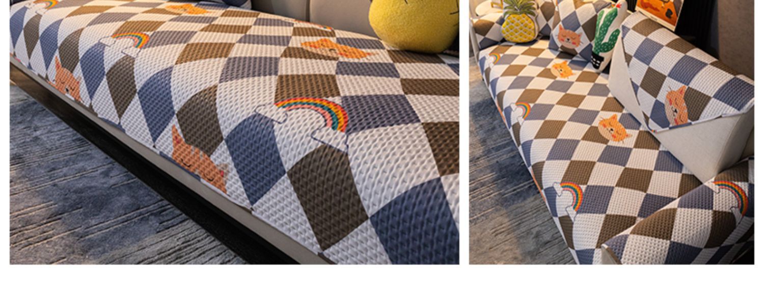 Cartoon Fabric Sofa Cover Universal Living Room Sofa Cover Simple Non-Slip Ins Sofa Backrest Armrest Cover Cushion Cloth Cartoon Fabric Sofa Cover Universal Living Room Sofa Cover Simple Non-Slip Ins Sofa Backrest Armrest Cover Cushion Cloth