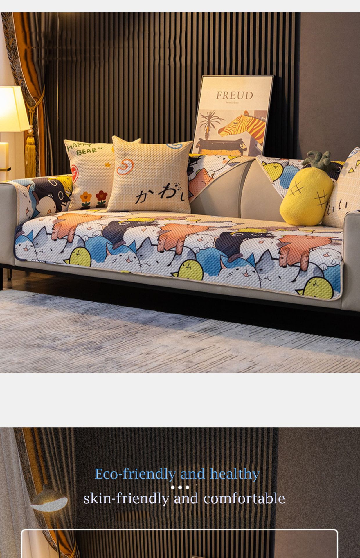 Cartoon Fabric Sofa Cover Universal Living Room Sofa Cover Simple Non-Slip Ins Sofa Backrest Armrest Cover Cushion Cloth Cartoon Fabric Sofa Cover Universal Living Room Sofa Cover Simple Non-Slip Ins Sofa Backrest Armrest Cover Cushion Cloth