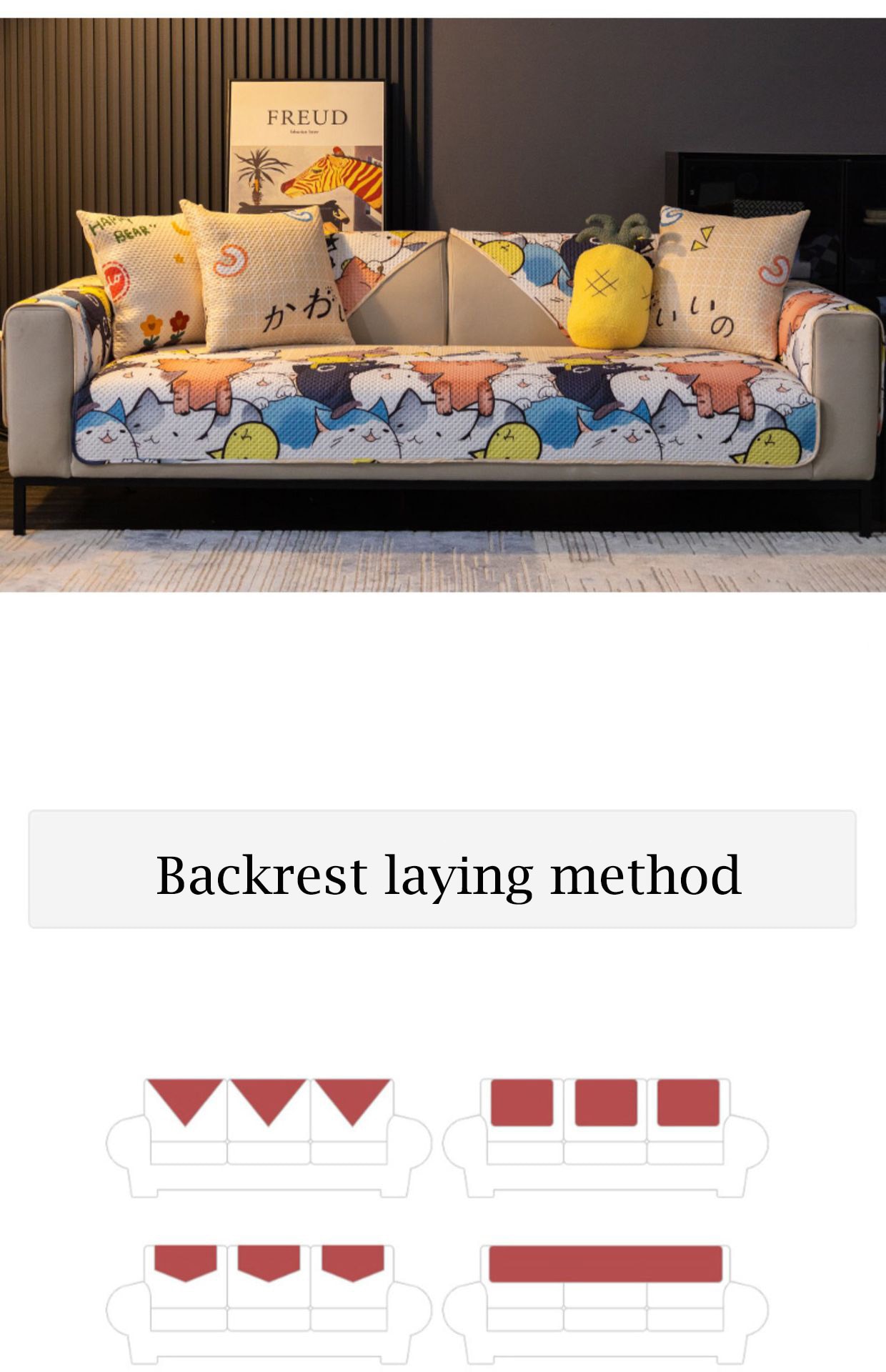 Cartoon Fabric Sofa Cover Universal Living Room Sofa Cover Simple Non-Slip Ins Sofa Backrest Armrest Cover Cushion Cloth Cartoon Fabric Sofa Cover Universal Living Room Sofa Cover Simple Non-Slip Ins Sofa Backrest Armrest Cover Cushion Cloth
