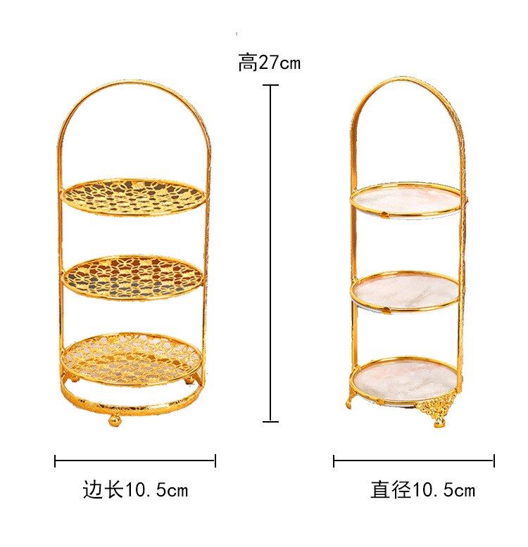 Cake Display Tray 2/3 Floors Dish Gold and Silver Dessert Stand Wedding Birthday Party Cake Pan Dishes Cakes Kitchen Storage Bar