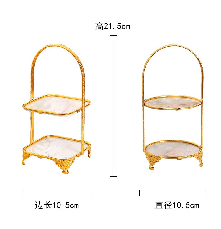 Cake Display Tray 2/3 Floors Dish Gold and Silver Dessert Stand Wedding Birthday Party Cake Pan Dishes Cakes Kitchen Storage Bar