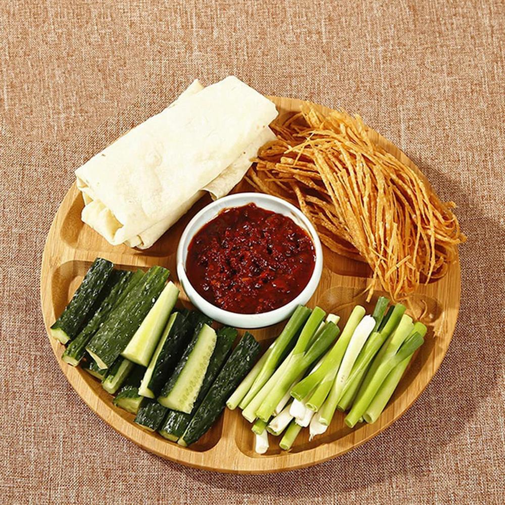 Table Plates For Serving Plates Snack Candy Cake Stand Bowl Food Fruit Plates Wooden Partitioned Dish Set Creative Tableware